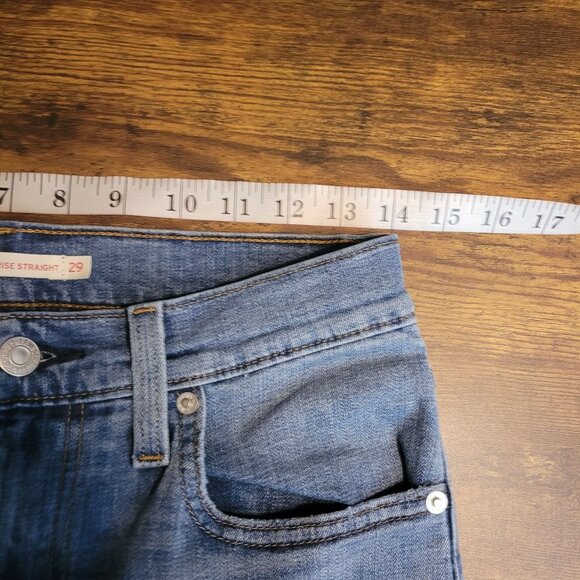 Levi's Jeans Size 29 High Rise Straight 724 Medium Light Wash Ripped Western - Picture 7 of 11